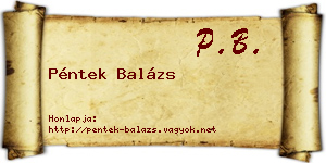 Péntek Balázs névjegykártya