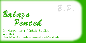 balazs pentek business card